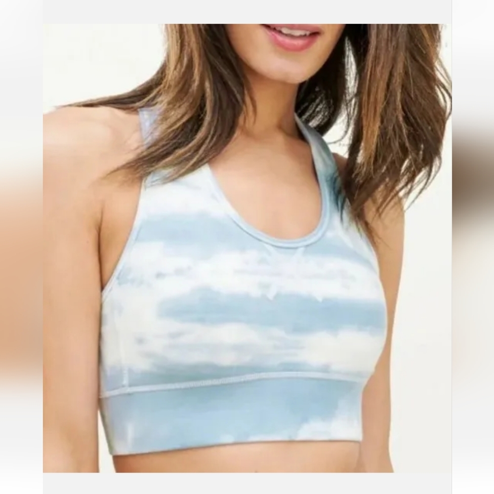 NWT Splendid Stevie Racerback Bra Blue Tie Dye Small